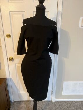 Lulu's Black Off The -Shoulder Sheath Dress